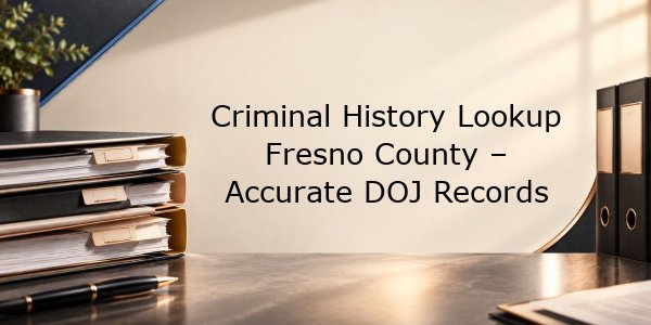 Criminal History Lookup Fresno County – Accurate DOJ Records